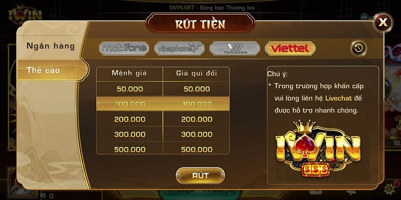 So Sánh Ưu Nhược Điểm Của Rút Tiền Iwin Từng Loại Hình 3 Rút tiền qua thẻ cào điện thoại