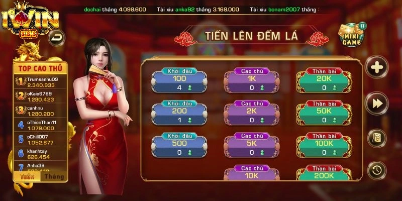 Khám Phá Tiến Lên Đếm Lá Nhà Cái iWin Cực Kỳ Hấp Dẫn 2 Tham gia trò chơi Tiến lên đếm lá